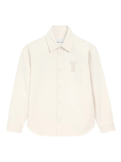 AMI ParisGiacca-camicia Ami de Coeur con applicazione Ami Paris | UJK897.DE0126136 WHITE CREAM